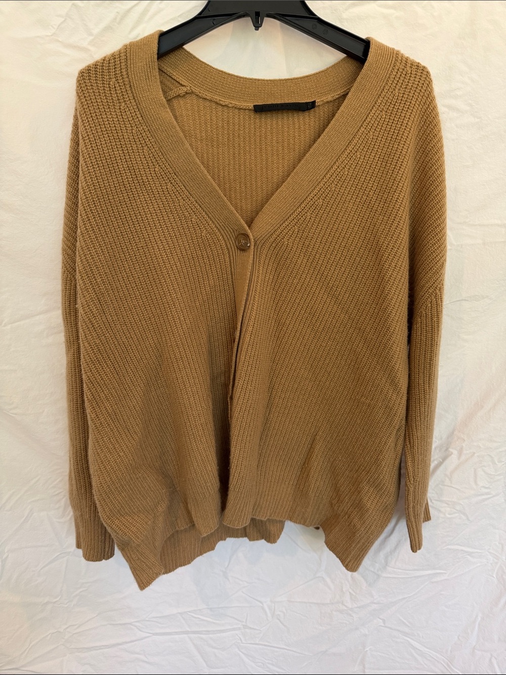 Jenni Kayne 100% Cashmere Button Front Cardigan Camel Size Small